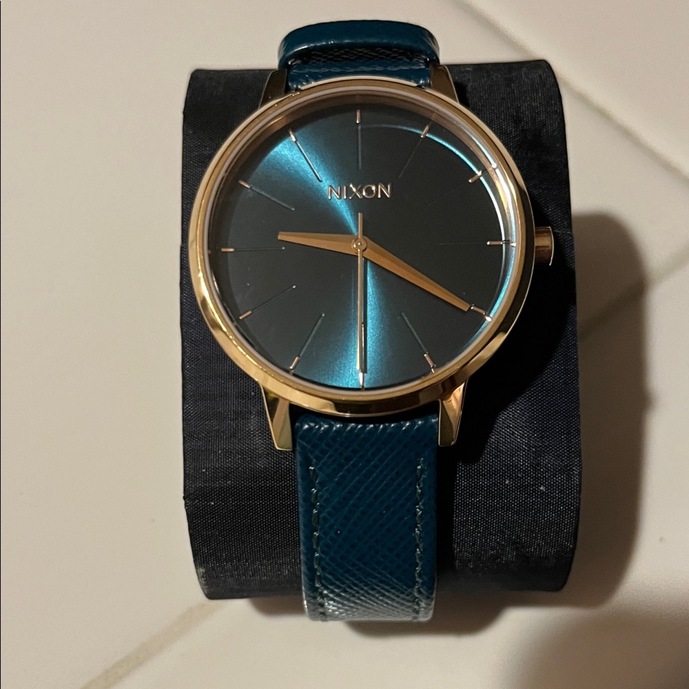 Nixon Teal and Gold Men's Watch